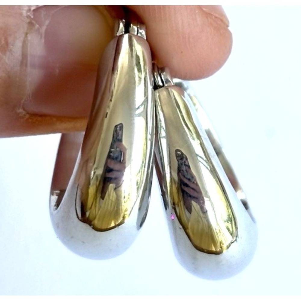 Arthur Court Aluminum Hoop Earrings .85in Sm Round Polished Discontinued Jewelry